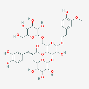 molecular formula C36H48O20 B10817284 [5-Hydroxy-6-[2-(4-hydroxy-3-methoxyphenyl)ethoxy]-2-[[3,4,5-trihydroxy-6-(hydroxymethyl)oxan-2-yl]oxymethyl]-4-(3,4,5-trihydroxy-6-methyloxan-2-yl)oxyoxan-3-yl] 3-(3,4-dihydroxyphenyl)prop-2-enoate 