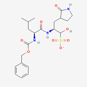 (2S)-1-hydroxy-2-[[(2S)-4-methyl-2-(phenylmethoxycarbonylamino)pentanoyl]amino]-3-(2-oxopyrrolidin-3-yl)propane-1-sulfonate