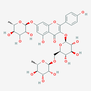 molecular formula C33H40O19 B10817306 5-hydroxy-2-(4-hydroxyphenyl)-7-[(2S,3R,5R,6S)-3,4,5-trihydroxy-6-methyloxan-2-yl]oxy-3-[(2S,3R,4S,5S,6R)-3,4,5-trihydroxy-6-[[(2R,3R,4R,5R,6S)-3,4,5-trihydroxy-6-methyloxan-2-yl]oxymethyl]oxan-2-yl]oxychromen-4-one 