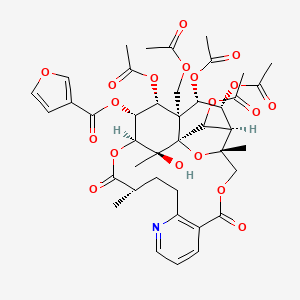 [(1S,3R,15S,18S,19R,20R,21R,22S,23R,24R,26S)-20,22,23,25-tetraacetyloxy-21-(acetyloxymethyl)-26-hydroxy-3,15,26-trimethyl-6,16-dioxo-2,5,17-trioxa-11-azapentacyclo[16.7.1.01,21.03,24.07,12]hexacosa-7(12),8,10-trien-19-yl] furan-3-carboxylate