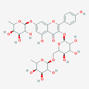 5-hydroxy-2-(4-hydroxyphenyl)-7-[(2S,4S,5R)-3,4,5-trihydroxy-6-methyloxan-2-yl]oxy-3-[(2S,5R)-3,4,5-trihydroxy-6-[[(2S,4S,5R)-3,4,5-trihydroxy-6-methyloxan-2-yl]oxymethyl]oxan-2-yl]oxychromen-4-one