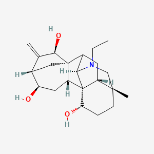 molecular formula C22H33NO3 B10817341 (1R,2R,4R,5S,7R,8R,10R,13R,16S,17R)-11-ethyl-13-methyl-6-methylidene-11-azahexacyclo[7.7.2.15,8.01,10.02,8.013,17]nonadecane-4,7,16-triol 