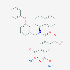 molecular formula C33H25NNa2O8 B10817342 disodium;4-carboxy-5-[(3-phenoxyphenyl)methyl-[(1S)-1,2,3,4-tetrahydronaphthalen-1-yl]carbamoyl]phthalate 