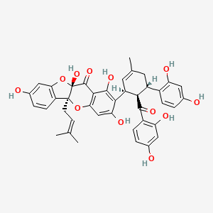 (5aS,10aS)-2-[(1S,5S,6R)-6-(2,4-dihydroxybenzoyl)-5-(2,4-dihydroxyphenyl)-3-methylcyclohex-2-en-1-yl]-1,3,8,10a-tetrahydroxy-5a-(3-methylbut-2-enyl)-[1]benzofuro[3,2-b]chromen-11-one