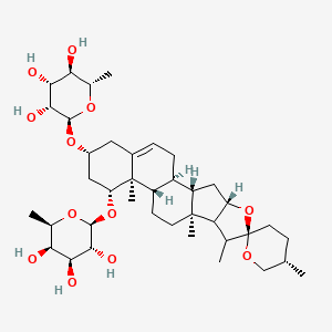 molecular formula C39H62O12 B10817351 (2S,3R,4R,5R,6R)-2-methyl-6-[(1S,2S,4S,5'S,6R,7S,9S,12S,13R,14R,16R)-5',7,9,13-tetramethyl-14-[(2R,3R,4S,5R,6R)-3,4,5-trihydroxy-6-methyloxan-2-yl]oxyspiro[5-oxapentacyclo[10.8.0.02,9.04,8.013,18]icos-18-ene-6,2'-oxane]-16-yl]oxyoxane-3,4,5-triol 