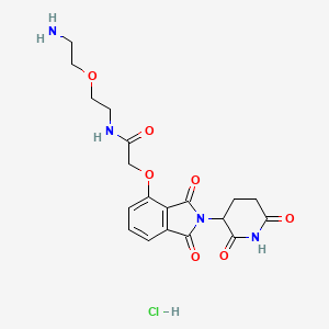 molecular formula C19H23ClN4O7 B10817355 N-(2-(2-aminoethoxy)ethyl)-2-((2-(2,6-dioxopiperidin-3-yl)-1,3-dioxoisoindolin-4-yl)oxy)acetamide hydrochloride 