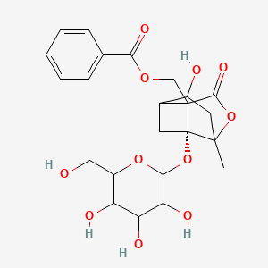 [(1R)-4-hydroxy-6-methyl-8-oxo-1-[3,4,5-trihydroxy-6-(hydroxymethyl)oxan-2-yl]oxy-7-oxatricyclo[4.3.0.03,9]nonan-9-yl]methyl benzoate