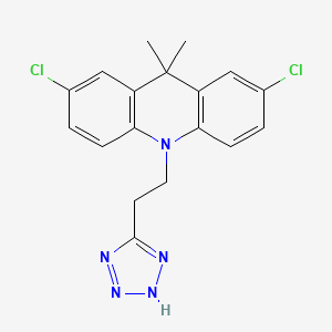 molecular formula C18H17Cl2N5 B10817379 2,7-Dichloro-9,9-dimethyl-10-[2-(1H-tetrazol-5-yl)-ethyl]-9,10-dihydro-acridine 