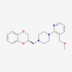 molecular formula C20H25N3O3 B10817419 (S)-1-((2,3-Dihydrobenzo(b)(1,4)dioxin-2-yl)methyl)-4-(3-(methoxymethyl)pyridin-2-yl)piperazine CAS No. 1227170-43-5