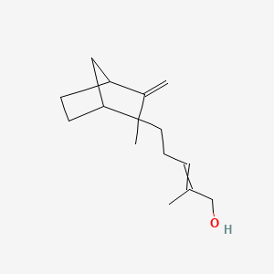 molecular formula C15H24O B10817427 2-Methyl-5-(2-methyl-3-methylenebicyclo[2.2.1]hept-2-yl)-2-penten-1-ol CAS No. 8006-87-9