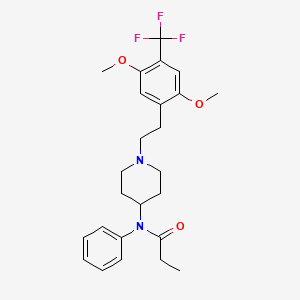 molecular formula C25H31F3N2O3 B10817450 N-(1-(2,5-Dimethoxy-4-(trifluoromethyl)phenethyl)piperidin-4-yl)-N-phenylpropionamide 