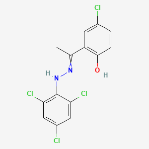 molecular formula C14H10Cl4N2O B10817487 4-chloro-2-[C-methyl-N-(2,4,6-trichloroanilino)carbonimidoyl]phenol CAS No. 219315-22-7