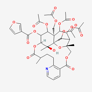 [(1S,3R,21R,26S)-20,22,23,25-tetraacetyloxy-21-(acetyloxymethyl)-26-hydroxy-3,15,26-trimethyl-6,16-dioxo-2,5,17-trioxa-11-azapentacyclo[16.7.1.01,21.03,24.07,12]hexacosa-7(12),8,10-trien-19-yl] furan-3-carboxylate