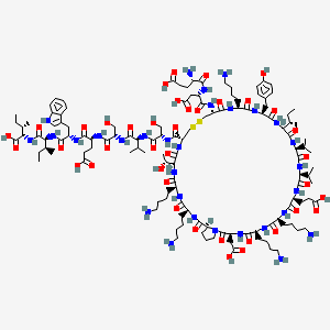 molecular formula C127H204N30O39S2 B10817579 H-Glu-Asp-Cys(1)-Lys-Tyr-Ile-Val-Val-Glu-Lys-Lys-Asp-Pro-Lys-Lys-Thr-Cys(1)-Ser-Val-Ser-Glu-Trp-Ile-Ile-OH 