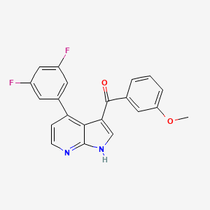 molecular formula C21H14F2N2O2 B10817633 (E)-[4-(3,5-Difluorophenyl)-3h-Pyrrolo[2,3-B]pyridin-3-Ylidene](3-Methoxyphenyl)methanol 