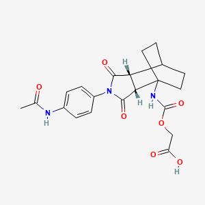 [4-(4-Acetylamino-phenyl)-3,5-dioxo-4-aza-tricyclo[5.2.2.0 2,6]undec-1-ylcarbamoyloxy]-acetic acid