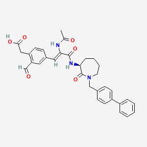 molecular formula C33H33N3O6 B10817655 [4-((1Z)-2-(Acetylamino)-3-{[1-(1,1'-biphenyl-4-ylmethyl)-2-oxoazepan-3-YL]amino}-3-oxoprop-1-enyl)-2-formylphenyl]acetic acid 