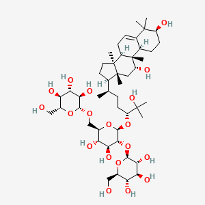 (2R,3R,4S,5S,6R)-2-[[(2R,3S,4S,5R,6S)-6-[(3R,6R)-6-[(3S,8R,9R,10R,11R,13R,14S,17R)-3,11-dihydroxy-4,4,9,13,14-pentamethyl-2,3,7,8,10,11,12,15,16,17-decahydro-1H-cyclopenta[a]phenanthren-17-yl]-2-hydroxy-2-methylheptan-3-yl]oxy-3,4-dihydroxy-5-[(2S,3R,4S,5S,6R)-3,4,5-trihydroxy-6-(hydroxymethyl)oxan-2-yl]oxyoxan-2-yl]methoxy]-6-(hydroxymethyl)oxane-3,4,5-triol