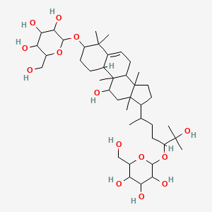 2-[[11-hydroxy-17-[6-hydroxy-6-methyl-5-[3,4,5-trihydroxy-6-(hydroxymethyl)oxan-2-yl]oxyheptan-2-yl]-4,4,9,13,14-pentamethyl-2,3,7,8,10,11,12,15,16,17-decahydro-1H-cyclopenta[a]phenanthren-3-yl]oxy]-6-(hydroxymethyl)oxane-3,4,5-triol