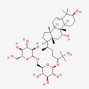 (2R,3R,4S,5S,6R)-2-[[(2R,3S,4S,5R,6S)-6-[(3R,6R)-6-[(3S,8R,9R,10R,11R,13R,14S,17R)-3,11-dihydroxy-4,4,9,13,14-pentamethyl-2,3,7,8,10,11,12,15,16,17-decahydro-1H-cyclopenta[a]phenanthren-17-yl]-2-hydroxy-2-methylheptan-3-yl]oxy-3,4,5-trihydroxyoxan-2-yl]methoxy]-6-(hydroxymethyl)oxane-3,4,5-triol