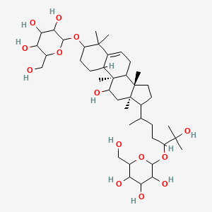 2-[[(9R,13R,14S)-11-hydroxy-17-[6-hydroxy-6-methyl-5-[3,4,5-trihydroxy-6-(hydroxymethyl)oxan-2-yl]oxyheptan-2-yl]-4,4,9,13,14-pentamethyl-2,3,7,8,10,11,12,15,16,17-decahydro-1H-cyclopenta[a]phenanthren-3-yl]oxy]-6-(hydroxymethyl)oxane-3,4,5-triol