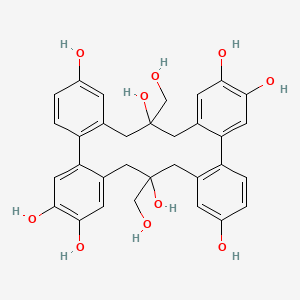 molecular formula C32H32O10 B10817853 9,24-bis(hydroxymethyl)pentacyclo[24.4.0.02,7.011,16.017,22]triaconta-1(26),2,4,6,11(16),12,14,17,19,21,27,29-dodecaene-4,5,9,13,19,20,24,28-octol 