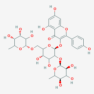 3-[(2S,5S)-4,5-dihydroxy-3-[(2S,3S,5R)-3,4,5-trihydroxy-6-methyloxan-2-yl]oxy-6-[[(2R,4S,5R)-3,4,5-trihydroxy-6-methyloxan-2-yl]oxymethyl]oxan-2-yl]oxy-5,7-dihydroxy-2-(4-hydroxyphenyl)chromen-4-one