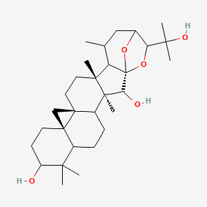 molecular formula C30H48O5 B10817903 (1R,3S,12R,14S,17R)-22-(2-hydroxypropan-2-yl)-3,8,8,17,19-pentamethyl-23,24-dioxaheptacyclo[19.2.1.01,18.03,17.04,14.07,12.012,14]tetracosane-2,9-diol 