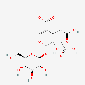 2-[3-(carboxymethyl)-3-hydroxy-5-methoxycarbonyl-2-[(2S,3R,4S,5S,6R)-3,4,5-trihydroxy-6-(hydroxymethyl)oxan-2-yl]oxy-2,4-dihydropyran-4-yl]acetic acid