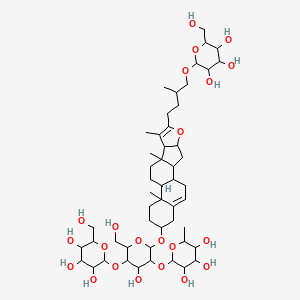 2-[4-hydroxy-6-(hydroxymethyl)-5-[3,4,5-trihydroxy-6-(hydroxymethyl)oxan-2-yl]oxy-2-[[7,9,13-trimethyl-6-[3-methyl-4-[3,4,5-trihydroxy-6-(hydroxymethyl)oxan-2-yl]oxybutyl]-5-oxapentacyclo[10.8.0.02,9.04,8.013,18]icosa-6,18-dien-16-yl]oxy]oxan-3-yl]oxy-6-methyloxane-3,4,5-triol