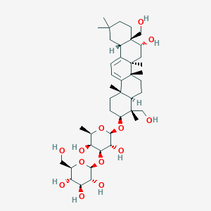 molecular formula C42H68O13 B10817975 (2S,3R,4S,5S,6R)-2-[(2R,3R,4S,5S,6R)-2-[[(3S,4R,4aR,6aS,6bR,8R,8aS,12aS,14bS)-8-hydroxy-4,8a-bis(hydroxymethyl)-4,6a,6b,11,11,14b-hexamethyl-1,2,3,4a,5,6,7,8,9,10,12,12a-dodecahydropicen-3-yl]oxy]-3,5-dihydroxy-6-methyloxan-4-yl]oxy-6-(hydroxymethyl)oxane-3,4,5-triol 