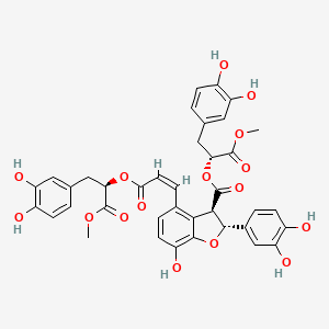 [(2R)-3-(3,4-dihydroxyphenyl)-1-methoxy-1-oxopropan-2-yl] (2R,3R)-2-(3,4-dihydroxyphenyl)-4-[(Z)-3-[(2R)-3-(3,4-dihydroxyphenyl)-1-methoxy-1-oxopropan-2-yl]oxy-3-oxoprop-1-enyl]-7-hydroxy-2,3-dihydro-1-benzofuran-3-carboxylate