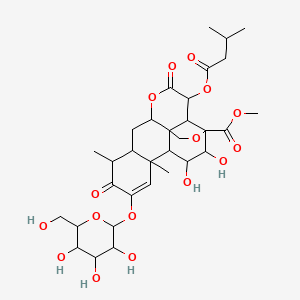 Methyl 15,16-dihydroxy-9,13-dimethyl-3-(3-methylbutanoyloxy)-4,10-dioxo-11-[3,4,5-trihydroxy-6-(hydroxymethyl)oxan-2-yl]oxy-5,18-dioxapentacyclo[12.5.0.01,6.02,17.08,13]nonadec-11-ene-17-carboxylate