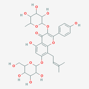 5-hydroxy-2-(4-hydroxyphenyl)-8-(3-methylbut-2-enyl)-7-[3,4,5-trihydroxy-6-(hydroxymethyl)oxan-2-yl]oxy-3-(3,4,5-trihydroxy-6-methyloxan-2-yl)oxychromen-4-one