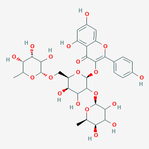 3-[(2S,5R,6R)-4,5-dihydroxy-3-[(2S,5R,6R)-3,4,5-trihydroxy-6-methyloxan-2-yl]oxy-6-[[(2R,4S,5R)-3,4,5-trihydroxy-6-methyloxan-2-yl]oxymethyl]oxan-2-yl]oxy-5,7-dihydroxy-2-(4-hydroxyphenyl)chromen-4-one