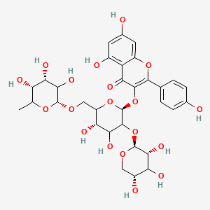 3-[(2S,5S)-4,5-dihydroxy-6-[[(2R,4S,5R)-3,4,5-trihydroxy-6-methyloxan-2-yl]oxymethyl]-3-[(2S,3R,5R)-3,4,5-trihydroxyoxan-2-yl]oxyoxan-2-yl]oxy-5,7-dihydroxy-2-(4-hydroxyphenyl)chromen-4-one