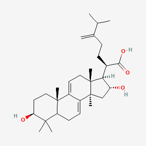 molecular formula C31H48O4 B10818111 (2R)-2-[(3S,10S,13R,14R,16R,17R)-3,16-dihydroxy-4,4,10,13,14-pentamethyl-2,3,5,6,12,15,16,17-octahydro-1H-cyclopenta[a]phenanthren-17-yl]-6-methyl-5-methylideneheptanoic acid CAS No. 6754-16-1