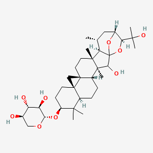 molecular formula C35H56O9 B10818150 (2S,3R,4S,5R)-2-[[(2R,3S,4R,7R,9S,12R,14S,17R,18R,19R,21R,22S)-2-hydroxy-22-(2-hydroxypropan-2-yl)-3,8,8,17,19-pentamethyl-23,24-dioxaheptacyclo[19.2.1.01,18.03,17.04,14.07,12.012,14]tetracosan-9-yl]oxy]oxane-3,4,5-triol 