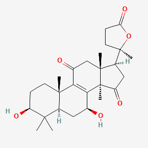 molecular formula C27H38O6 B10818169 (3S,5R,7S,10S,13R,14R,17S)-3,7-dihydroxy-4,4,10,13,14-pentamethyl-17-[(2R)-2-methyl-5-oxooxolan-2-yl]-2,3,5,6,7,12,16,17-octahydro-1H-cyclopenta[a]phenanthrene-11,15-dione 