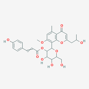 [4,5-Dihydroxy-6-(hydroxymethyl)-2-[2-(2-hydroxypropyl)-7-methoxy-5-methyl-4-oxochromen-8-yl]oxan-3-yl] 3-(4-hydroxyphenyl)prop-2-enoate