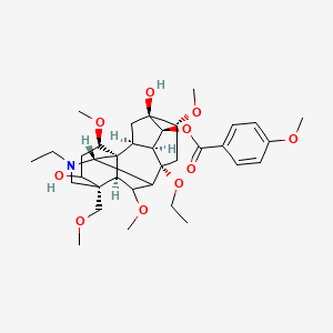 [(1R,2S,3S,4S,5S,6R,8S,10S,13S,16R,17R,18S)-8-ethoxy-11-ethyl-5,14-dihydroxy-6,16,18-trimethoxy-13-(methoxymethyl)-11-azahexacyclo[7.7.2.12,5.01,10.03,8.013,17]nonadecan-4-yl] 4-methoxybenzoate