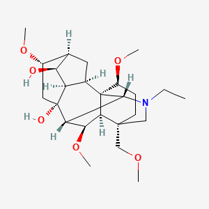 molecular formula C25H41NO6 B10818237 (1S,2R,3R,4S,5S,6S,8R,9R,10R,13S,16S,17R,18R)-11-ethyl-6,16,18-trimethoxy-13-(methoxymethyl)-11-azahexacyclo[7.7.2.12,5.01,10.03,8.013,17]nonadecane-4,8-diol 