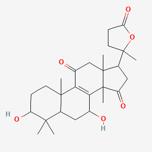 molecular formula C27H38O6 B10818276 3,7-dihydroxy-4,4,10,13,14-pentamethyl-17-(2-methyl-5-oxooxolan-2-yl)-2,3,5,6,7,12,16,17-octahydro-1H-cyclopenta[a]phenanthrene-11,15-dione 