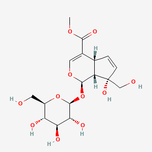 molecular formula C17H24O11 B10818279 methyl (1R,4aR,7S,7aR)-7-hydroxy-7-(hydroxymethyl)-1-[(2S,3R,4S,5S,6R)-3,4,5-trihydroxy-6-(hydroxymethyl)oxan-2-yl]oxy-4a,7a-dihydro-1H-cyclopenta[c]pyran-4-carboxylate 