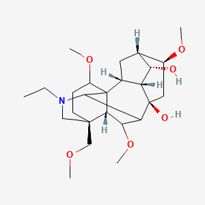 (2R,3R,4S,5S,6S,8R,13S,16S,17R,18R)-11-ethyl-6,16,18-trimethoxy-13-(methoxymethyl)-11-azahexacyclo[7.7.2.12,5.01,10.03,8.013,17]nonadecane-4,8-diol