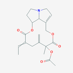 (4-Ethylidene-7-methyl-6-methylidene-3,8-dioxo-2,9-dioxa-14-azatricyclo[9.5.1.014,17]heptadec-11-en-7-yl) acetate