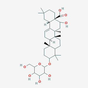 molecular formula C36H58O9 B10818329 (4aR,6aR,6aS,6bR,12aR,14bS)-5-hydroxy-2,2,6a,6b,9,9,12a-heptamethyl-10-[3,4,5-trihydroxy-6-(hydroxymethyl)oxan-2-yl]oxy-1,3,4,5,6,6a,7,8,8a,10,11,12,13,14b-tetradecahydropicene-4a-carboxylic acid 