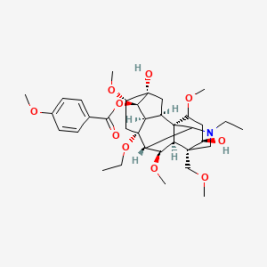 [(1S,2R,3R,4R,5S,6S,8R,9R,13R,14R,17S,18R)-8-ethoxy-11-ethyl-5,14-dihydroxy-6,16,18-trimethoxy-13-(methoxymethyl)-11-azahexacyclo[7.7.2.12,5.01,10.03,8.013,17]nonadecan-4-yl] 4-methoxybenzoate