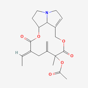 [(4E)-4-ethylidene-7-methyl-6-methylidene-3,8-dioxo-2,9-dioxa-14-azatricyclo[9.5.1.014,17]heptadec-11-en-7-yl] acetate