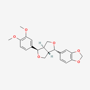 molecular formula C21H22O6 B10818479 5-((1S,3aR,4R,6aR)-4-(3,4-dimethoxyphenyl)hexahydrofuro[3,4-c]furan-1-yl)benzo[d][1,3]dioxole 